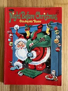 Vintage Whitman Santa coloring book #1125 Night Before Christmas Pub. Racine, WI