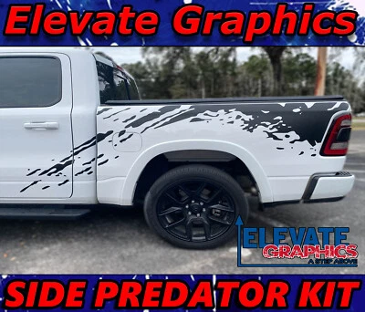 Calcomanías adhesivas de vinilo de 3 m con gráficos depredador laterales a rayas 2019-2025 para Ram 1500 Foto 1 de 4