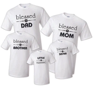 Blessed t shirt Matching Party Family Kid Tshirt Mom, dad, sister Faith God  - Picture 1 of 10