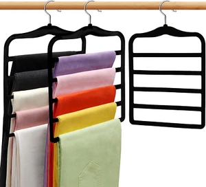 Closet Organizers and Storage,3 Pack Velvet Pants-Hangers-Space-Saving,Non Silp - Picture 1 of 7