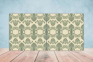 Azulejos de pared de cerámica griega - Juego de 2 azulejos de cerámica para salpicadero de cocina baño - Imagen 1 de 2