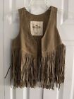 Hollister Faux Suede Vest With Tassels Size XS
