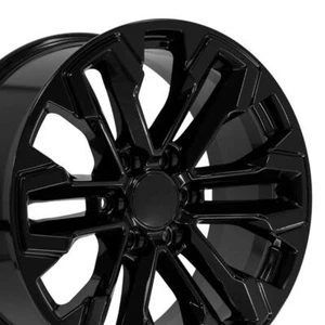 20x9 Black 5905 Wheels Set(4) +26ET Fits Chevy Silverado Tahoe Suburban - Picture 1 of 5