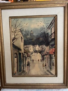 VTG New Orleans Watercolor, ORIGINAL, SIGNED, by FRUGE, Ready for Display - Picture 1 of 11