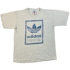 Vintage adidas single stitch made in USA t-shirt reverse/mirror image on back - Picture 1 of 4