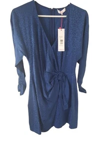 Parker Women's Cocktail Dress 4 Ultramarine Animal Print Wrap NWT $328 - Picture 1 of 9