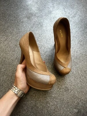 Fendi Platform Pumps High Heels Beige Women's - Image 1 of 4