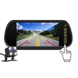 7" Touch Screen Car Rear View Backup Mirror Monitor Wired Reverse Camera System - Picture 1 of 12