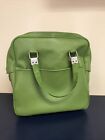 Vintage Sears Avocado Green Travel Bag Luggage Overnight Train Case Handbag