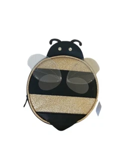 Mochila Bolsa de Maquillaje Cosmético Bath & Body Works Negra y Dorada Brillo Abeja con Cremallera - Imagen 1 de 5