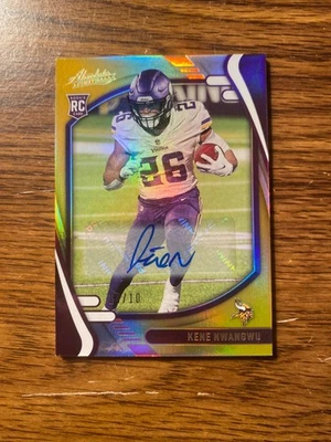 2021 Absolute Gold Rookie Signature Kene Nwangwu 10/10 Bookend #132 - Image 1 of 2