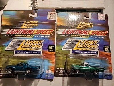 Lot Of 2 Johnny Lightning Lightning Speed Racers Edge 1959 & 1971 El Camino  - Image 1 of 4