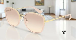 Gafas de sol para mujer GUCCI GG0606SK 004 cuadradas desnudas habana doradas rosa 56 mm - Imagen 1 de 7