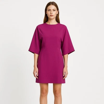 C/MEO Collective Purple Crew Neck 3/4 Dolman Sleeve Mini Sheath Dress Size M - Image 1 of 4