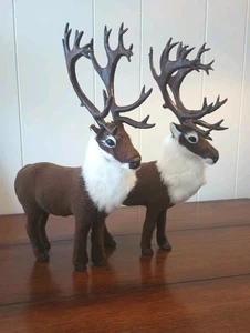 Byers Choice Caribou Reindeer Accessory Soft Fur Antlers Set Of 2 Rustic Holiday - Picture 1 of 6