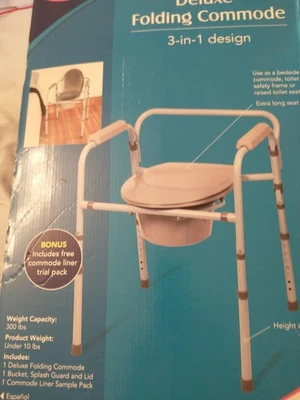 BRAND NEW IN BOX: CAREX Deluxe Folding Commode  Never Opened  - Image 1 of 3