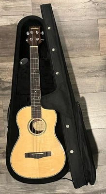 Mitchell MUB70S Baritone Ukulele Natural w/ Black Carrying Case - Image 1 of 4