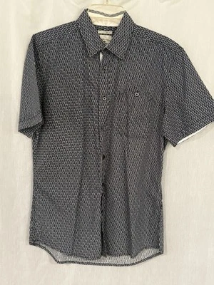 Tom Tailor Men Fitted Shirt Size L Men Casual Short Sleeve Black Blue Checkered - Image 1 of 4