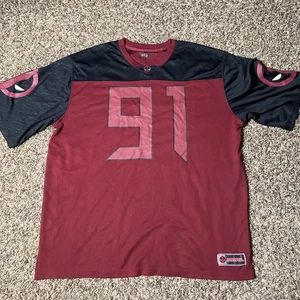 Marvel Deadpool Trikot 91 schwarz & rot kurzarm Größe XL/XXL Fußball Style - Bild 1 von 8