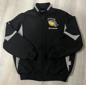 Majestic Silver Hawks Embroidered Logo Therma Base Jacket Mens Size XL Black - Picture 1 of 6