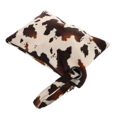  Cow Print Clutch Purse For Women Brown Cow Pattern Small Handheld Bag Unique - Image 1 of 4