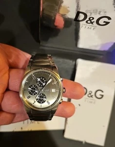 D&G Dolce & Gabbana Men's Watch Silver Authentic Barely Used - Picture 1 of 5