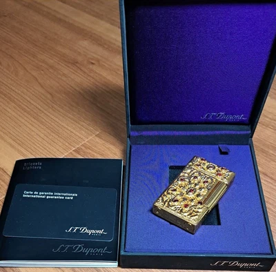 Accendino a gas S.T.Dupont funzionante oro LINEA 2 18K con scatola - Immagine 1 di 4