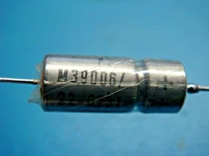 (1) SPRAGUE M39006/22-0231 270uF 6V 10% AXIAL TANTALUM WET CAPACITOR NOS - Picture 1 of 6