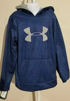 youth small unisex under armour blue and gray hoodie new with tags - Image 1 of 4