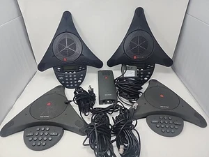 Polycom Soundstation 1 & 2 Lot, Interface Module, AC Adapter & Cables Conference - Picture 1 of 14