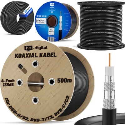 HB-DIGITAL Cable SAT cable de antena 4 velocidades 135dB DIGITAL coaxial cable 135 FULL HDTV 4K
