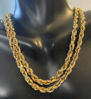 Mens Estate 14K Yellow Gold Wide 5Mm Rope Chain 25? Necklace!!