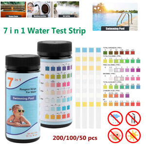 100/50pcs Chlorine Dip Test Strips Hot Tub SPA Swimming Pool PH Tester Paper