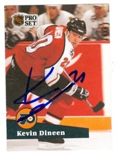 Kevin Dineen autographed Hockey Card (Philadelphia Flyers) 1991 Pro Set #451