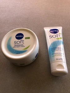 NIVEA Soft Bundle Moisturising Cream for Face, Body and Hands with Vit E UK - Picture 1 of 3
