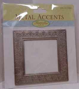 MARCELLA: Metal Accents Silver Frame Metal Sticker (NEW) - Picture 1 of 2