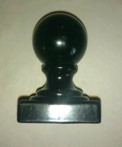 2" x 2" Aluminium Ball Top Post Cap for Metal Fence Posts - Black - Picture 1 of 4