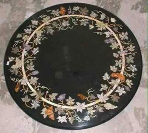 Black Marble Gemstone Table – Handmade Luxury Epoxy Resin Furniture, Modern arts - Picture 1 of 12