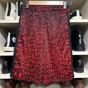 Under Armour Red Patterned Athletic Basketball Shorts Loose Fit Youth L - Picture 1 of 4