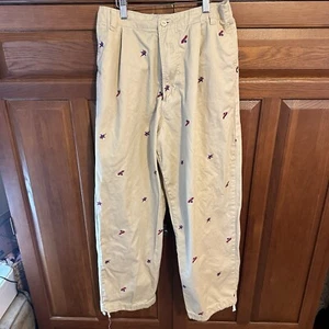 Pantalón de Playa Urban Outfitters Unisex Pequeño Bordado Caqui Estrellas 4 de Julio - Imagen 1 de 7