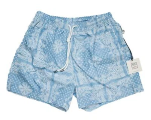Fedeli 235 $ hellblau Paisleymuster schmale Madeira nachhaltige Badehose M - Bild 1 von 6