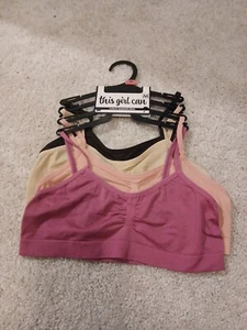NEW 4 PACK MEDIUM SEAMLESS TRAINING BRAS, LGHT PINK, CREAM. LGHT TAN, LGHT BROWN - Picture 1 of 5
