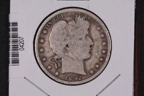 1892-O Barber Half Dollar, Affordable Circulated Coin. Store Sale #04207 Cover