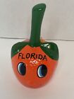 Vintage Florida USA Orange Decorative Collectible Ceramic Bell 6" Tall. 