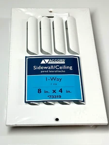 Accord Register Vent Cover 73319 Sidewall Ceiling 1-Way 8" x 4" White Steel - Picture 1 of 8