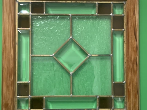 Vintage Beveled Leaded Glass in Frame 15-1/4 in x 13-1/4 in Cover