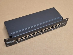 DIGITUS Cat.6 Patch Panel, geschirmt, 12-Port, 10", schwarz DN-91612S - Bild 1 von 2