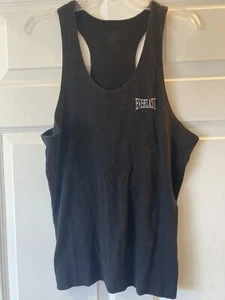 Vintage Everlast Tank Top Wife Beater Mens Black Ribbed Muscle Tank 90s classic - Picture 1 of 8
