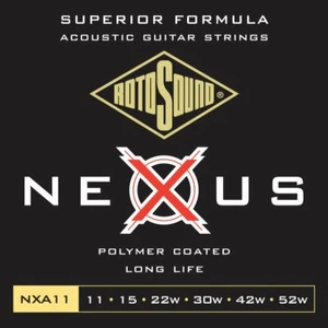 Rotosound NXA11 Nexus Acoustic Coated Phosphor Bronze Guitar Strings, 11-52 - Picture 1 of 1