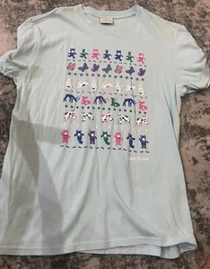Teddy Fresh T Shirt Blue• Multi Color Print Size Large - Picture 1 of 4